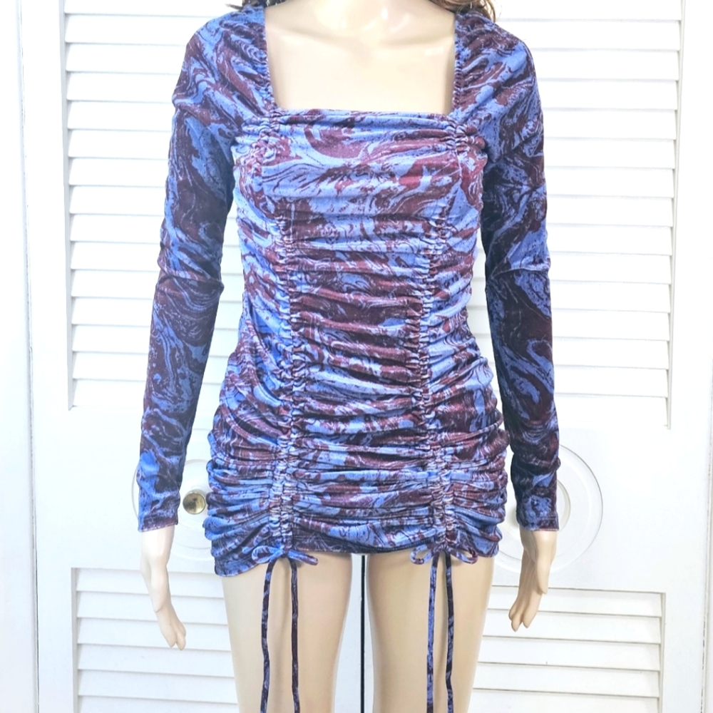 Velvet Ruched Mini Dress - Picture 13 of 13